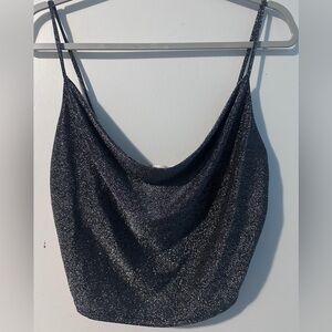 Elegant Gray Glittery Women's Top